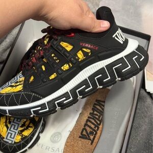 Versace Black and Yellow Sneakers